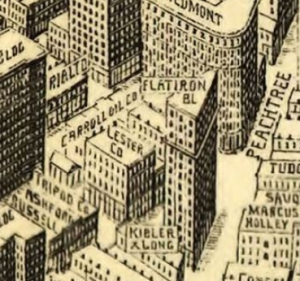 Flatiron Building, Foote and Davies Birdseye Map of Atlanta (1919)