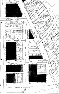 Southeastern Sector of Fairlie-Poplar District, Atlanta 1931-1932, sheet 8, Sanborn Fire Insurance Maps.