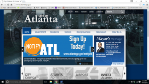 This is a screenshot of the homepage. This is also the overall look for the official website of Atlanta