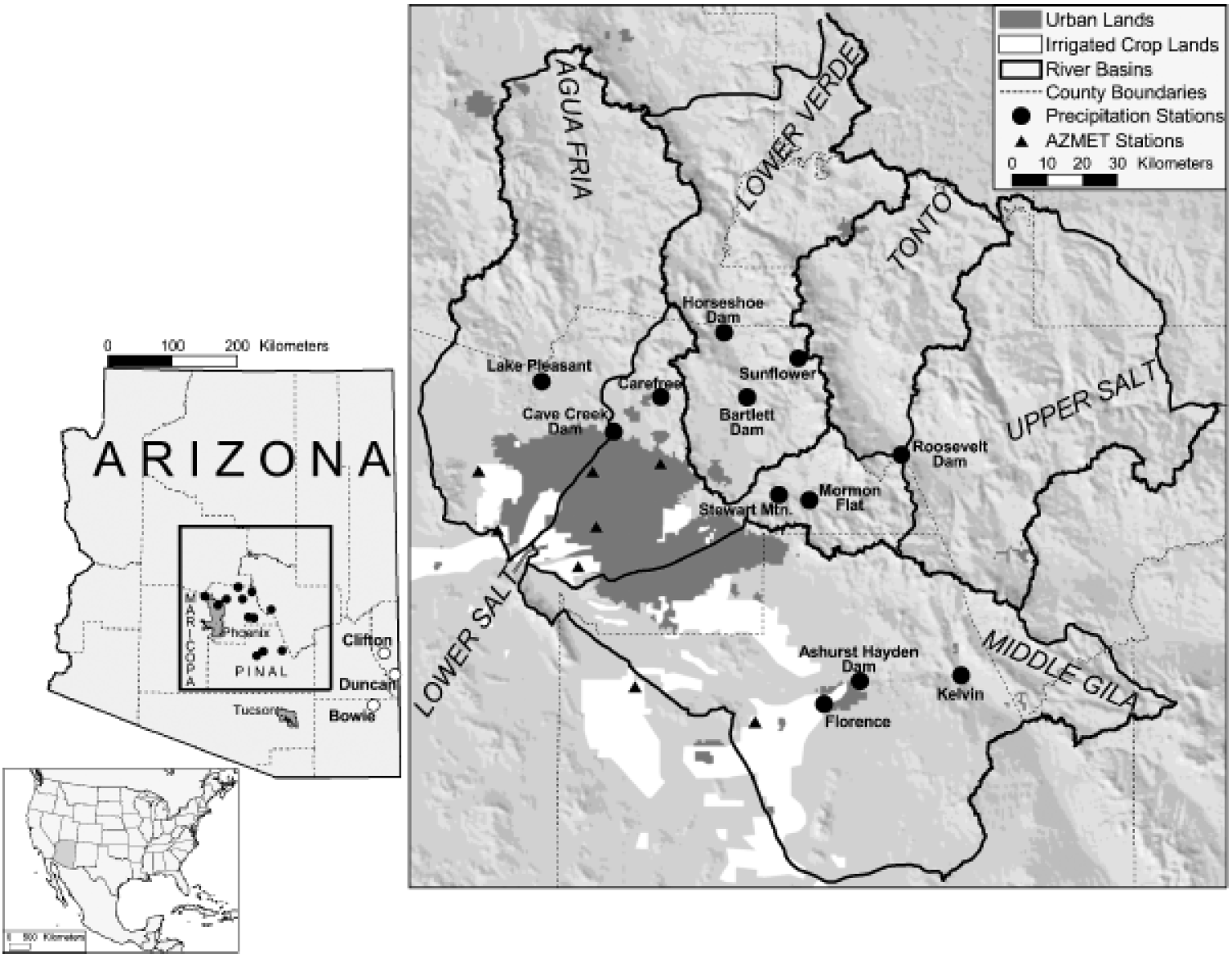 Anthropogenic impacts on summer precipitation in central Arizona, USA