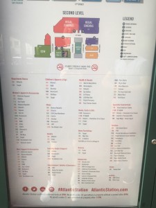 Directory with stores at Atlantic Station