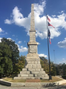 Monument to Confederate dead, near the middle of the cemetery