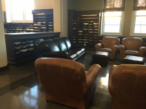 Seating area in Candler Library.