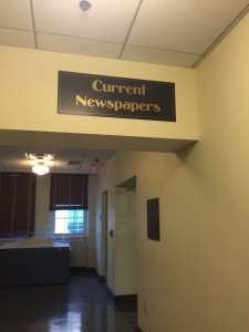 A various amount of different newspapers are provided at the Candler Library.
