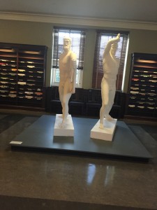 Greek statues located in Candler Library.