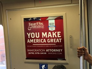 As seen on the East-West Blue line...ad on MARTA