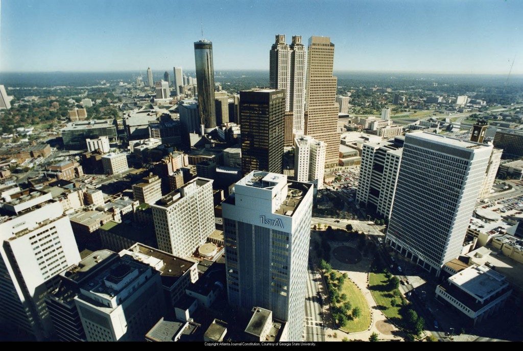 Downtown_district_aerial_view_1990