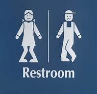 Unisex bathroom sign. 