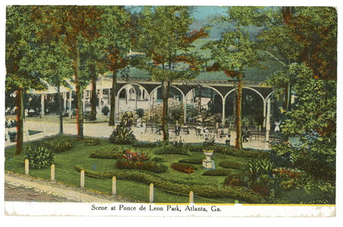 Source: Southern Spaces A postcard of Ponce de Leon Park.
