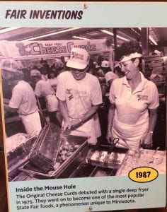 Photo of cheese curd history at MN state fair