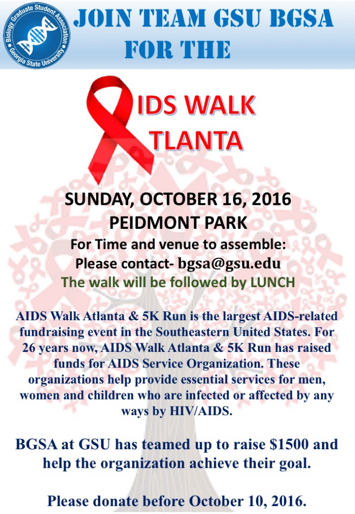 AIDS Walk Atlanta with BGSA Biology Graduate Student Association at