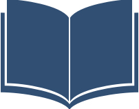 icon of a book, dark blue