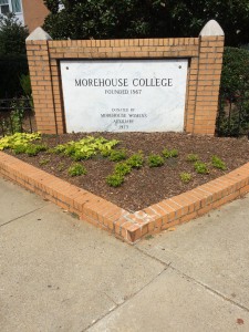 Morehouse College sign in front of campus