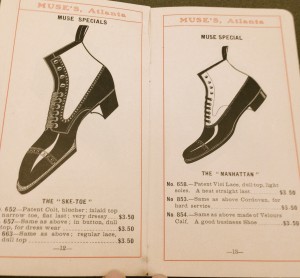 A guide to shoe shopping. Courtesy of Atlanta History Center. 