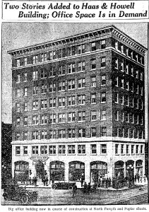 Two stories added to Haas & Howell building; office space is in demand. (1922, Jun 11). The Atlanta Constitution (1881-1945)