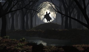 dark-forest-woman-on-horse-silhouette-moon-forest-creek-229944