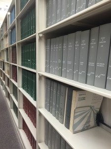 Books of results of past U.S. census.