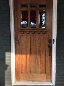 A main entryway door for a bungalow house in the neighborhood of Decatur, east of Atlanta.