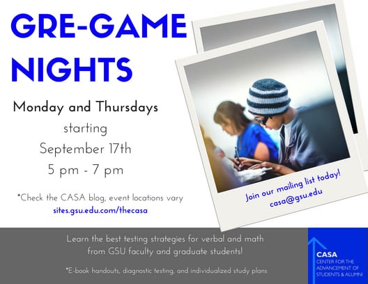 GRE-Game Nights - Back on September 18th from 5pm - 7pm!